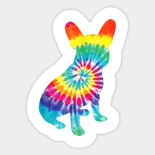 Tie Dye French Bulldog Hippie Sticker